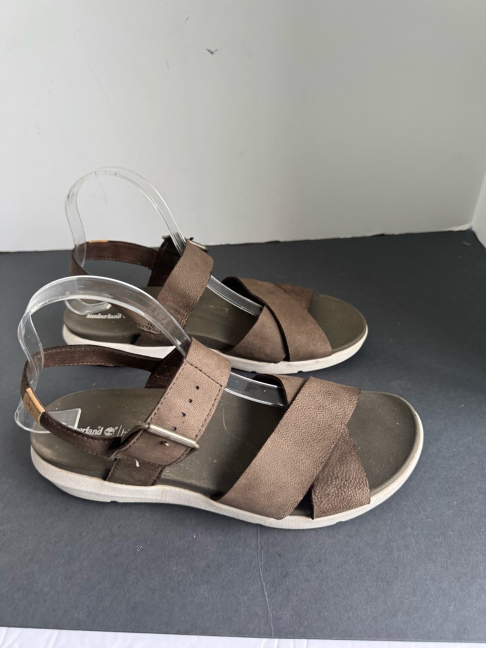 Timberland Women's Wilesport Brown/Green Leather Strap Sandals A1TSW. Size 8 - Picture 7 of 14